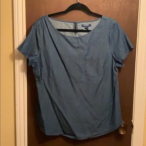 Old Navy Denim Chambray Popover Top Blouse